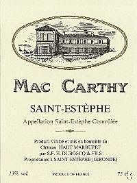 Mac Carthy Saint Estèphe  Vin Rouge